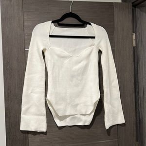 White sweater top